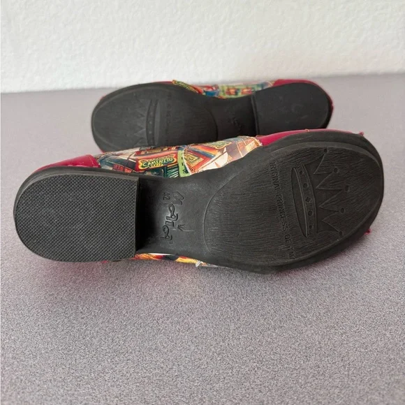 Women's Red Artistic Leather Comfort Shoes - TMA Eyes & MAiA size 9.5 (42) - Picture 5 of 9